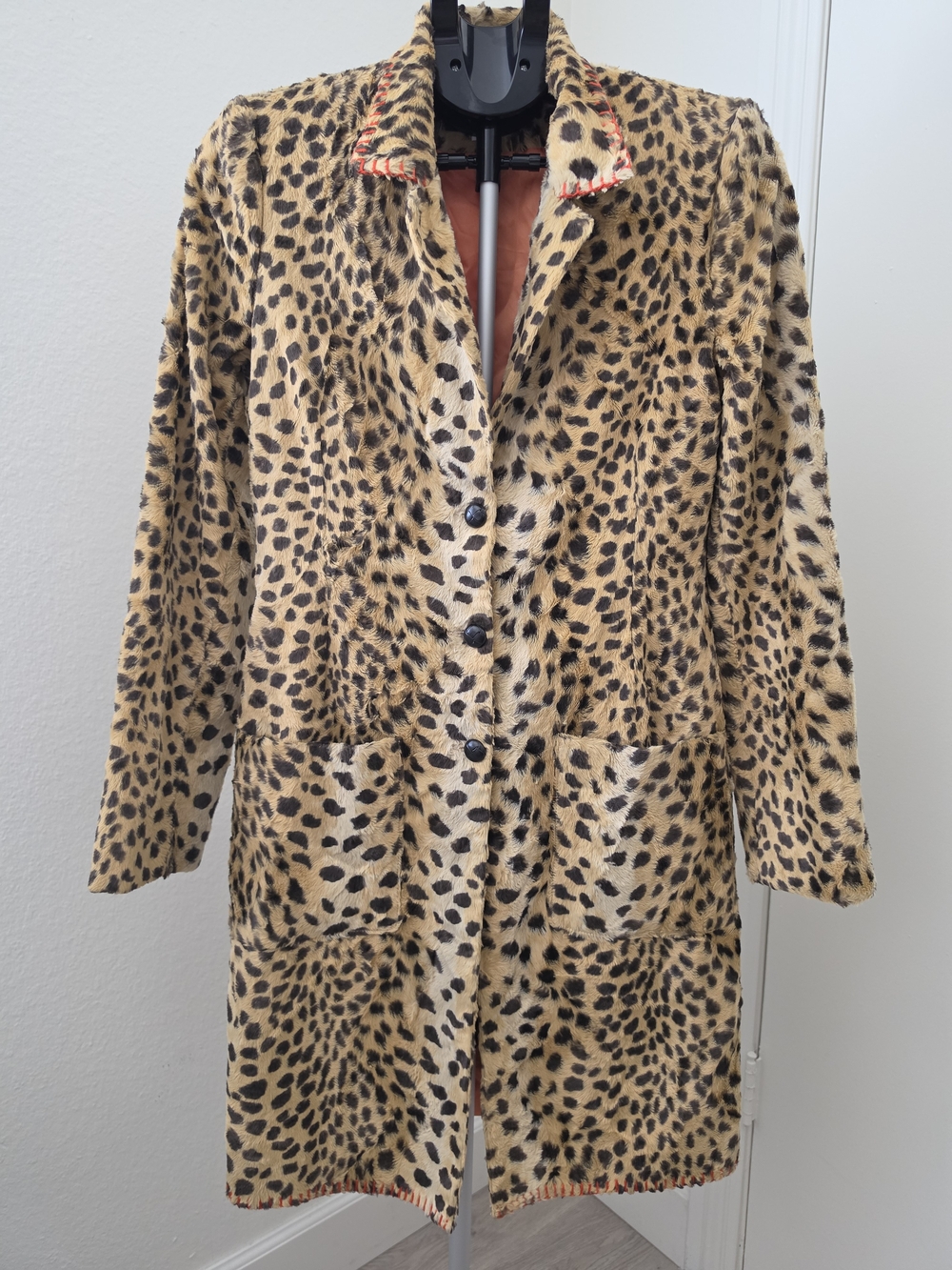 🐆 William B Leopard Print Faux Fur Coat – Size 8 🐆